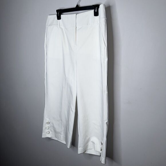 Lane Bryant Women’s The Laney Wide Legs Cropped Pants White High Rise SZ 16 NWT - Picture 2 of 6